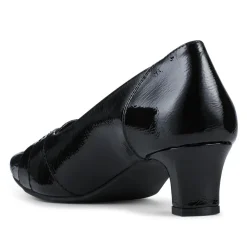 Smart Kitten Heel Court Shoes - Black Patent