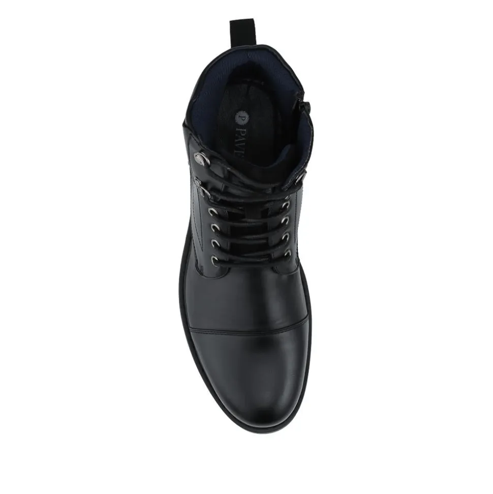 Smart Lace Up Ankle Boots - Black