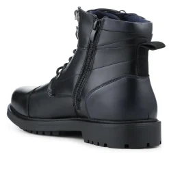 Smart Lace Up Ankle Boots - Black