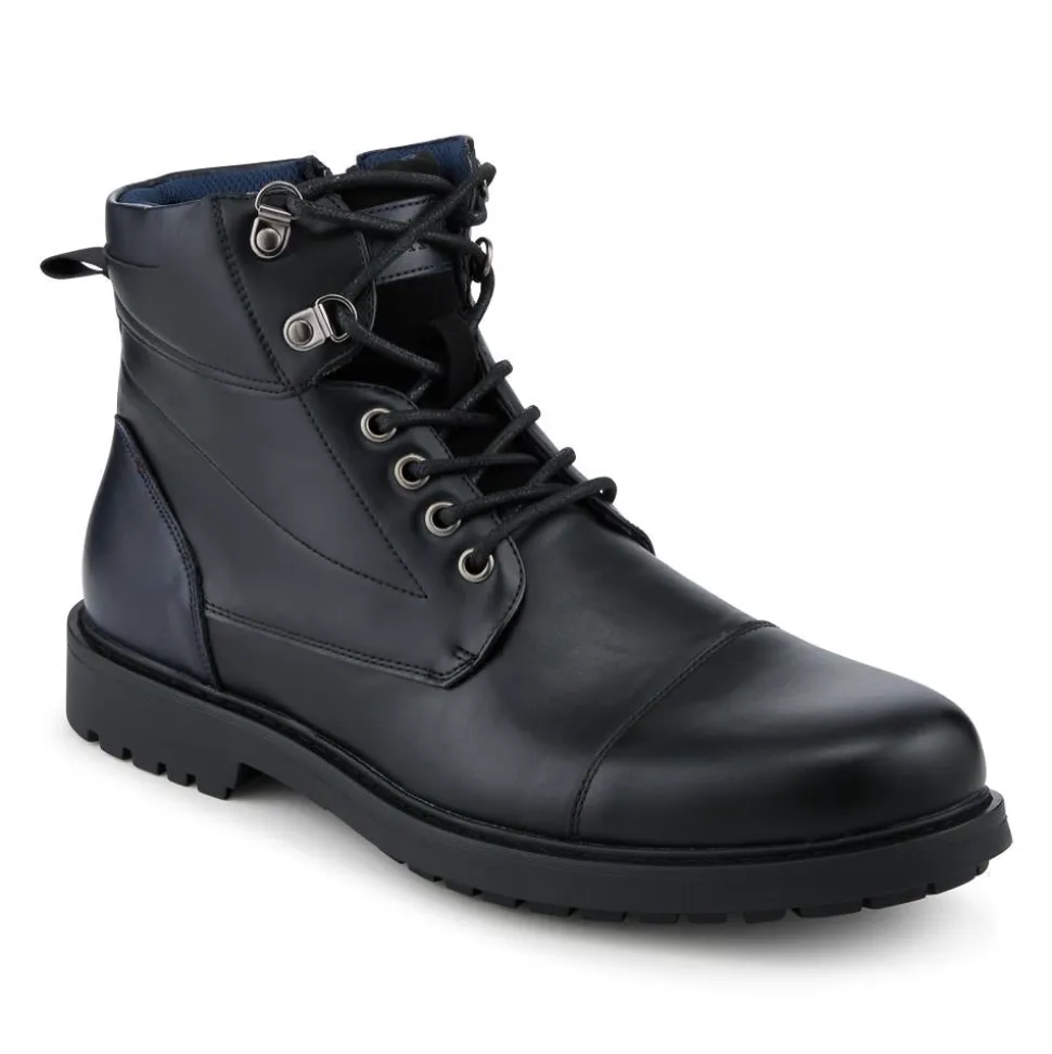 Smart Lace Up Ankle Boots - Black