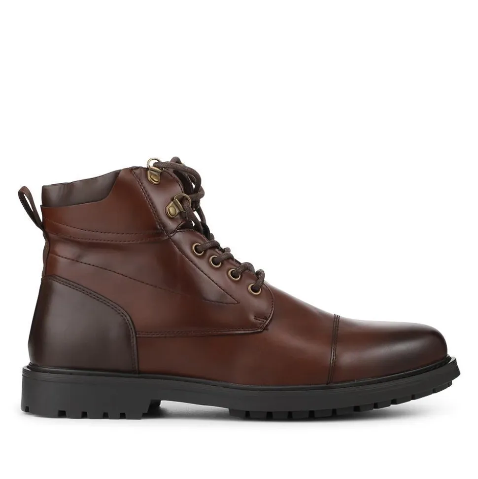 Smart Lace Up Ankle Boots - Brown
