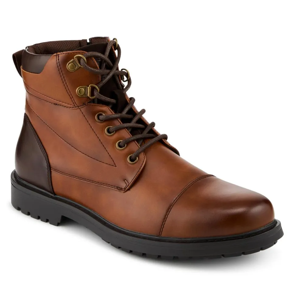 Smart Lace Up Ankle Boots - Tan