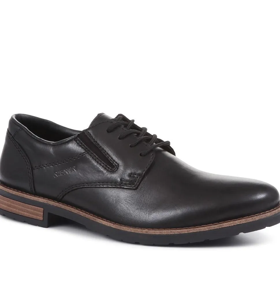 Smart Lace-Up Derby Shoes - Black