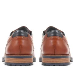Smart Lace-Up Derby Shoes - Tan