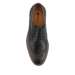Smart Leather Lace-Up Shoes - Black