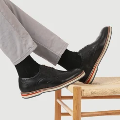 Smart Leather Lace-Up Shoes - Black