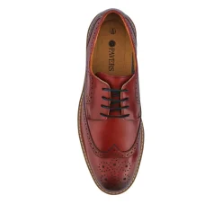 Smart Leather Lace-Up Shoes - Bordeaux