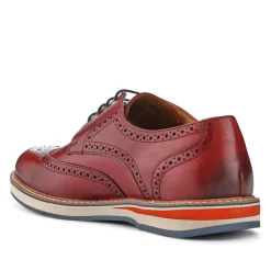 Smart Leather Lace-Up Shoes - Bordeaux