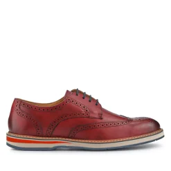 Smart Leather Lace-Up Shoes - Bordeaux