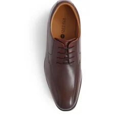 Smart Leather Lace-Up Shoes - Brown
