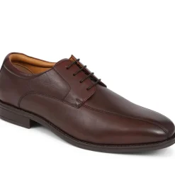 Smart Leather Lace-Up Shoes - Brown