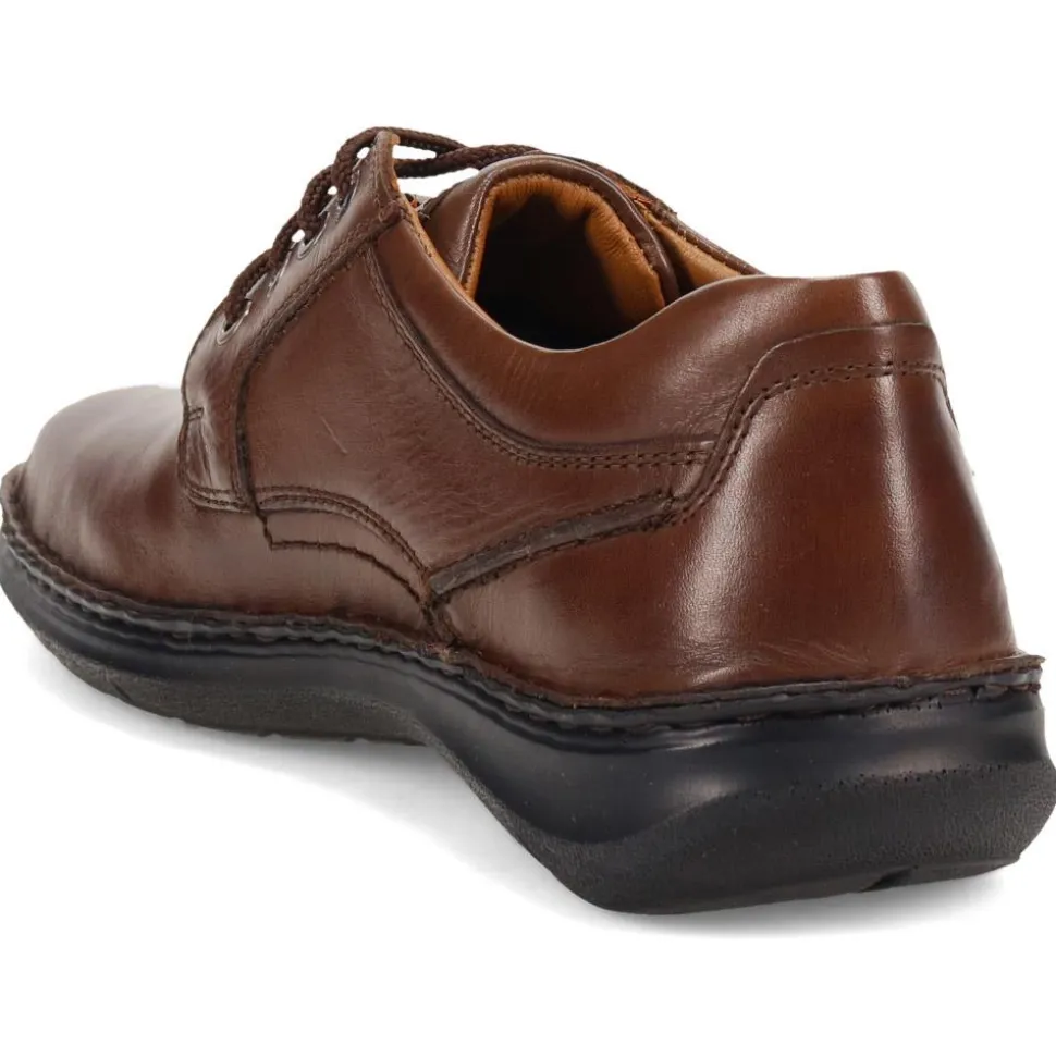 Smart Leather Lace-Up Shoes - Dark Brown