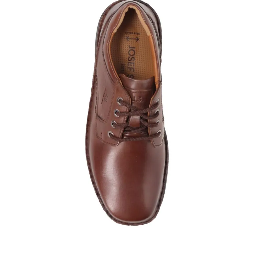 Smart Leather Lace-Up Shoes - Dark Brown