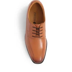 Smart Leather Lace-Up Shoes - Tan