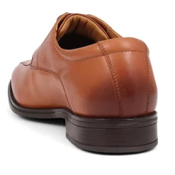 Smart Leather Lace-Up Shoes - Tan