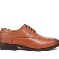 Smart Leather Lace-Up Shoes - Tan