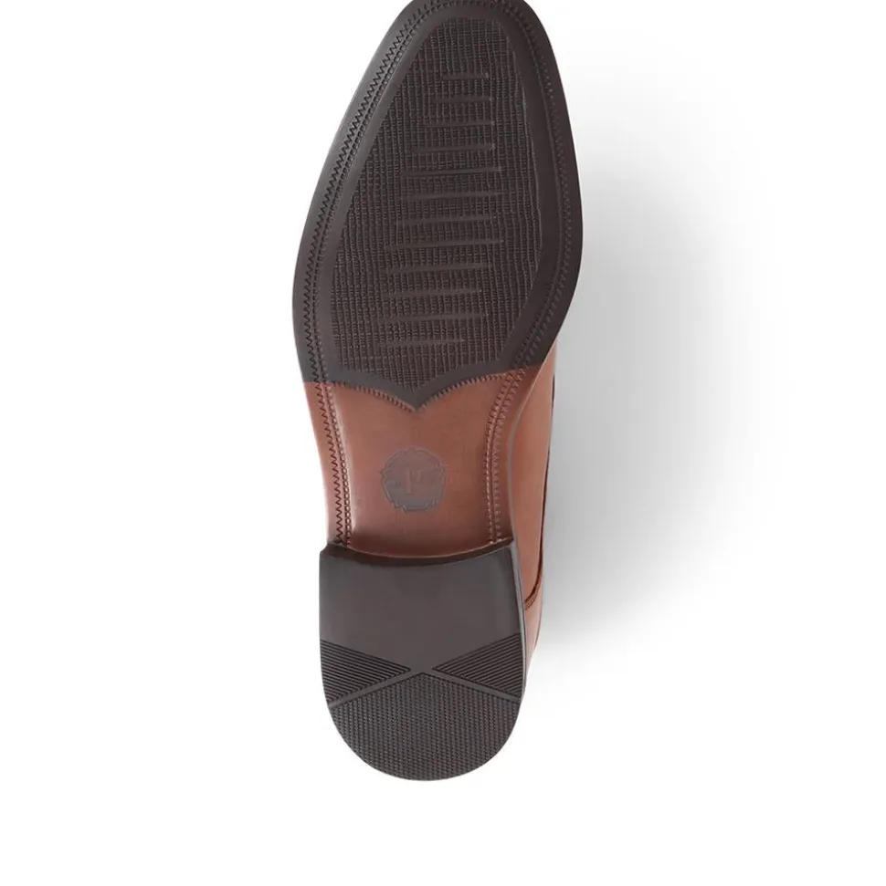 Smart Leather Lace-Up Shoes - Tan