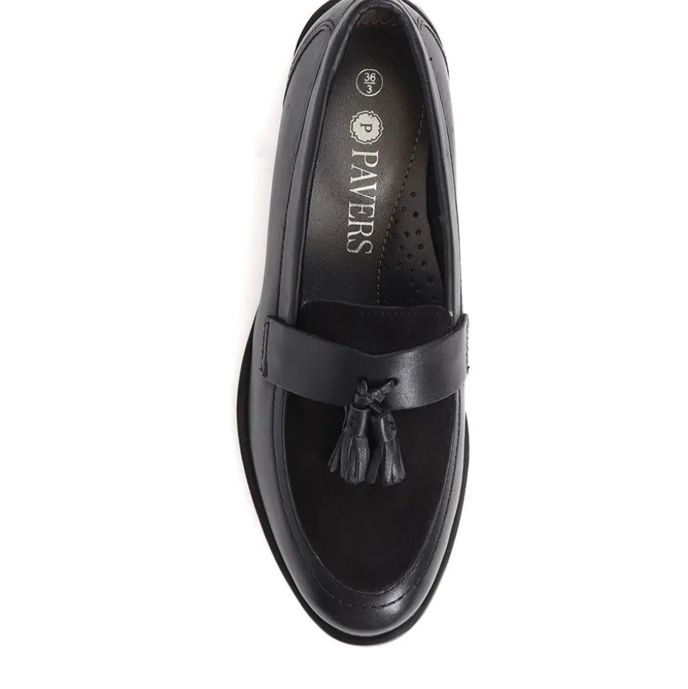 Smart Leather Loafers - Black-Black Suede