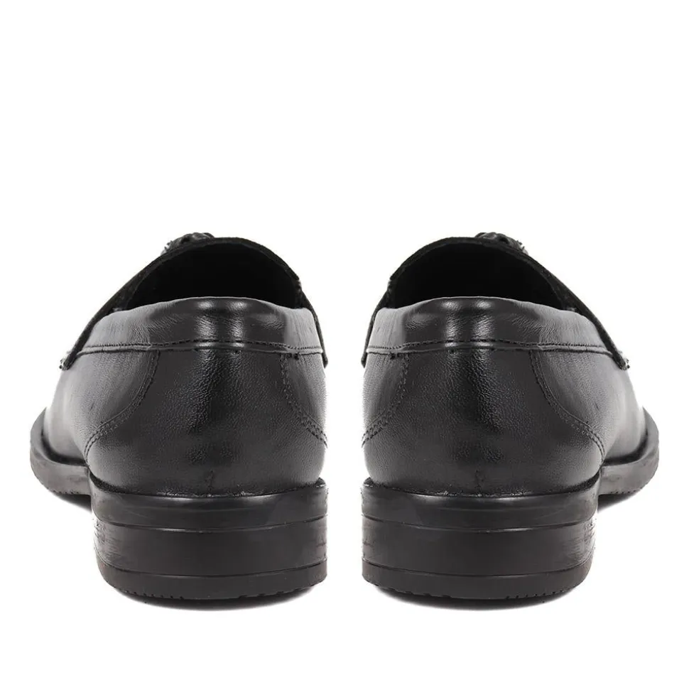 Smart Leather Loafers - Black-Black Suede