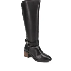 Smart Leather Long Boots - Black