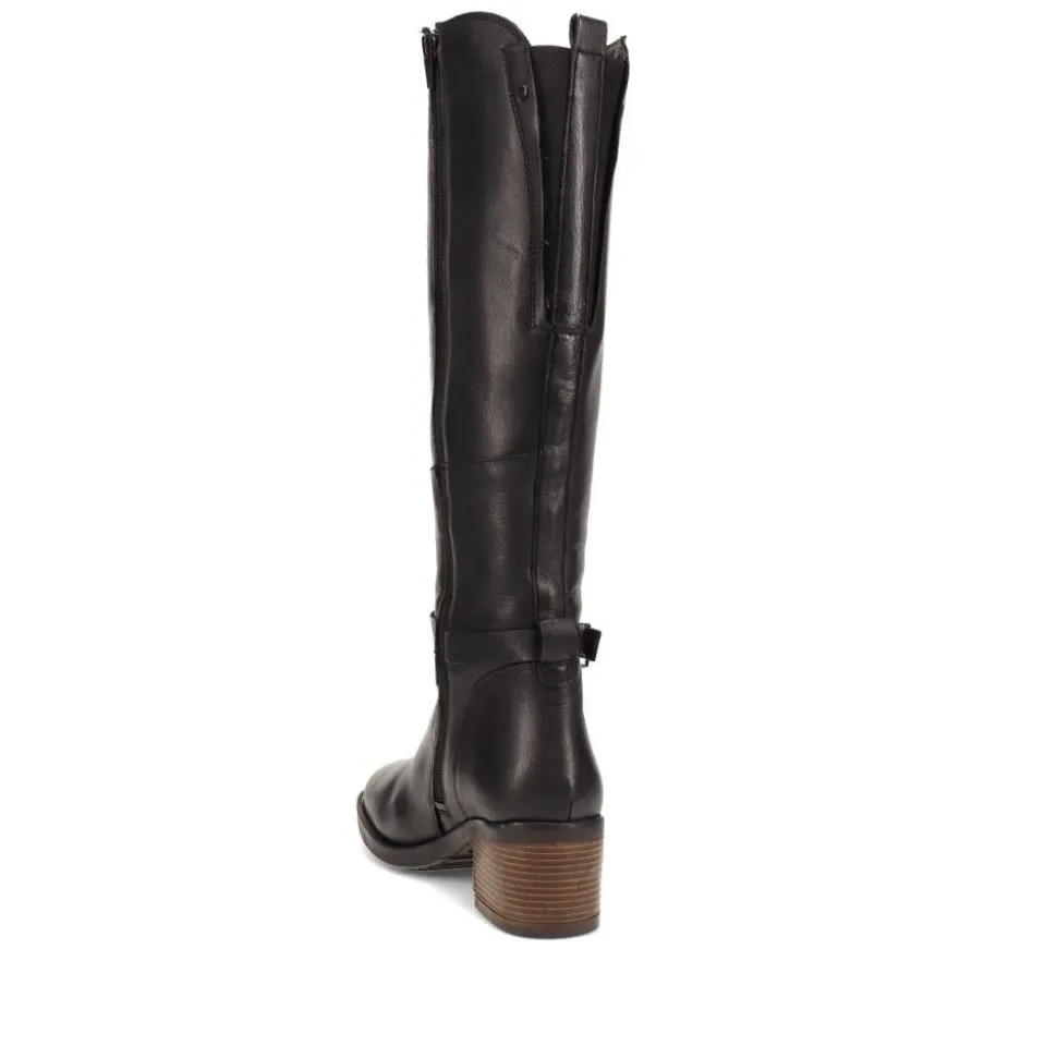 Smart Leather Long Boots - Black
