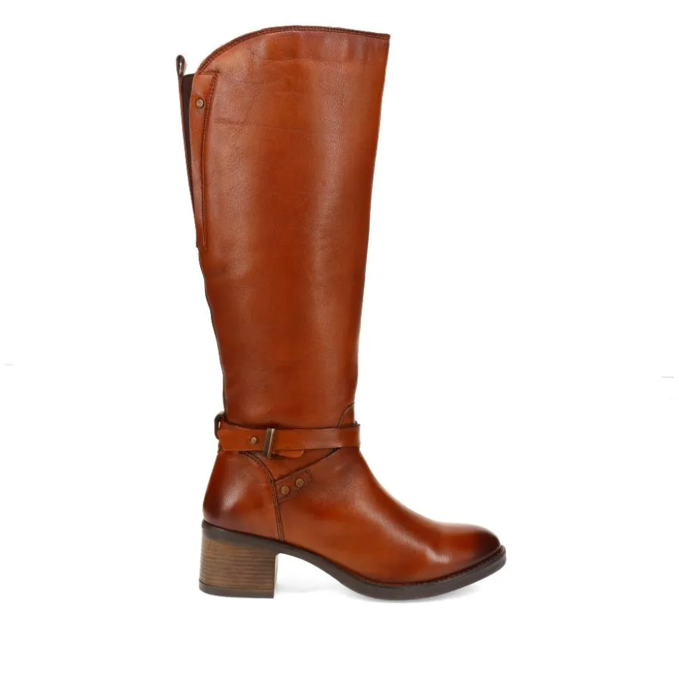 Smart Leather Long Boots - Tan