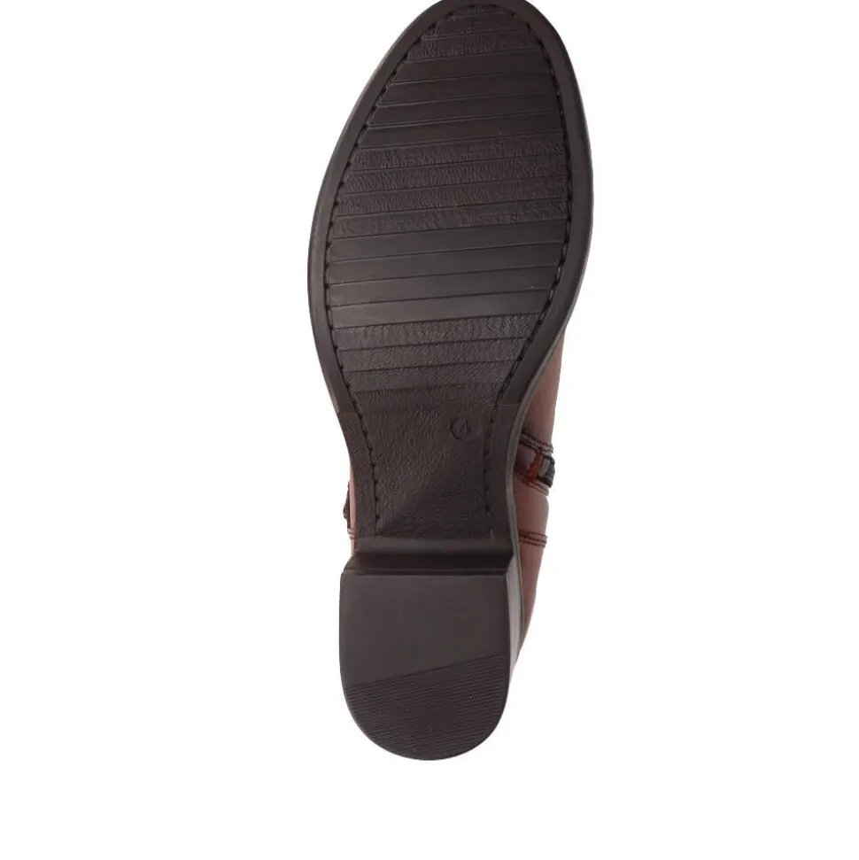 Smart Leather Long Boots - Tan