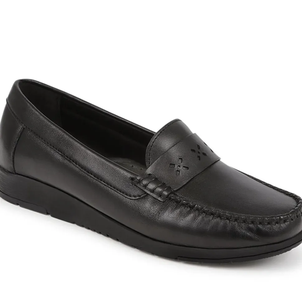 Smart Leather Moccasins - Black