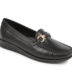 Smart Leather Moccasins - Black