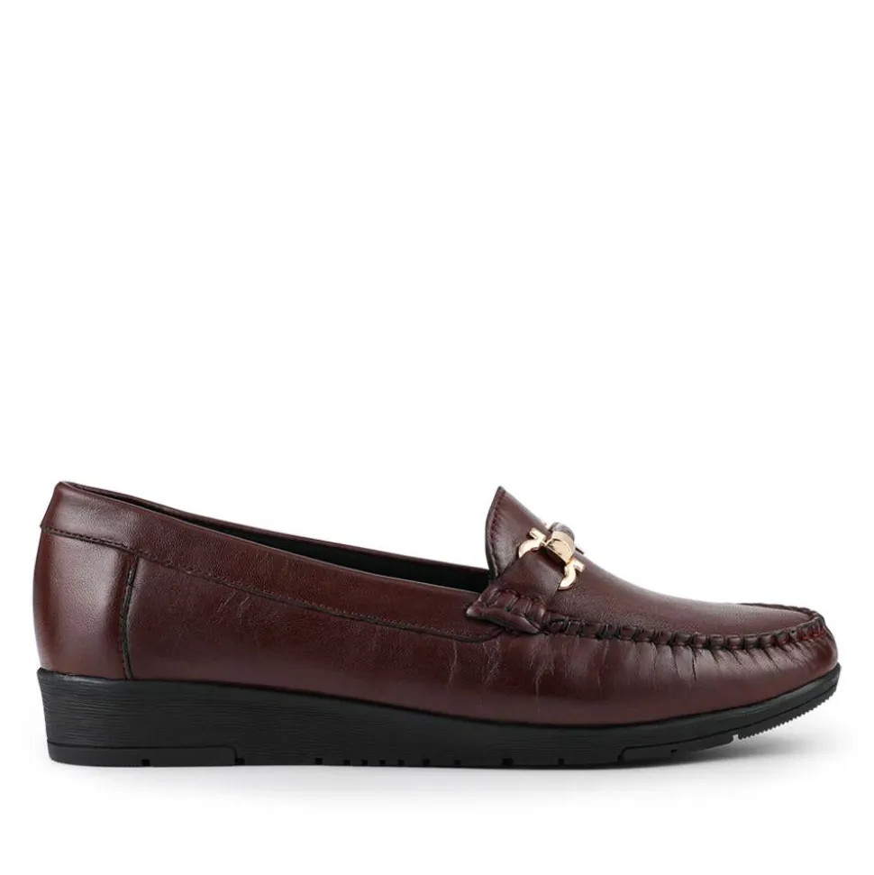 Smart Leather Moccasins - Burgundy