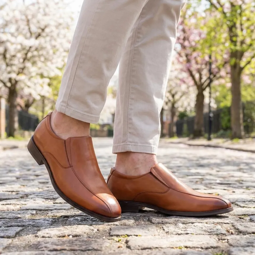 Smart Leather Moccasins - Tan