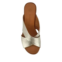 Smart Leather Mules - Gold