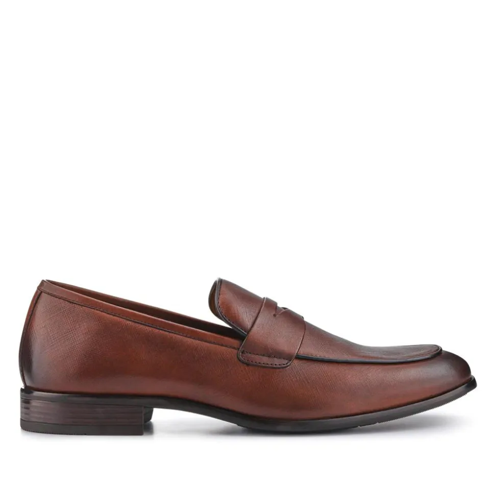 Smart Leather Slip-On Shoes - Brown