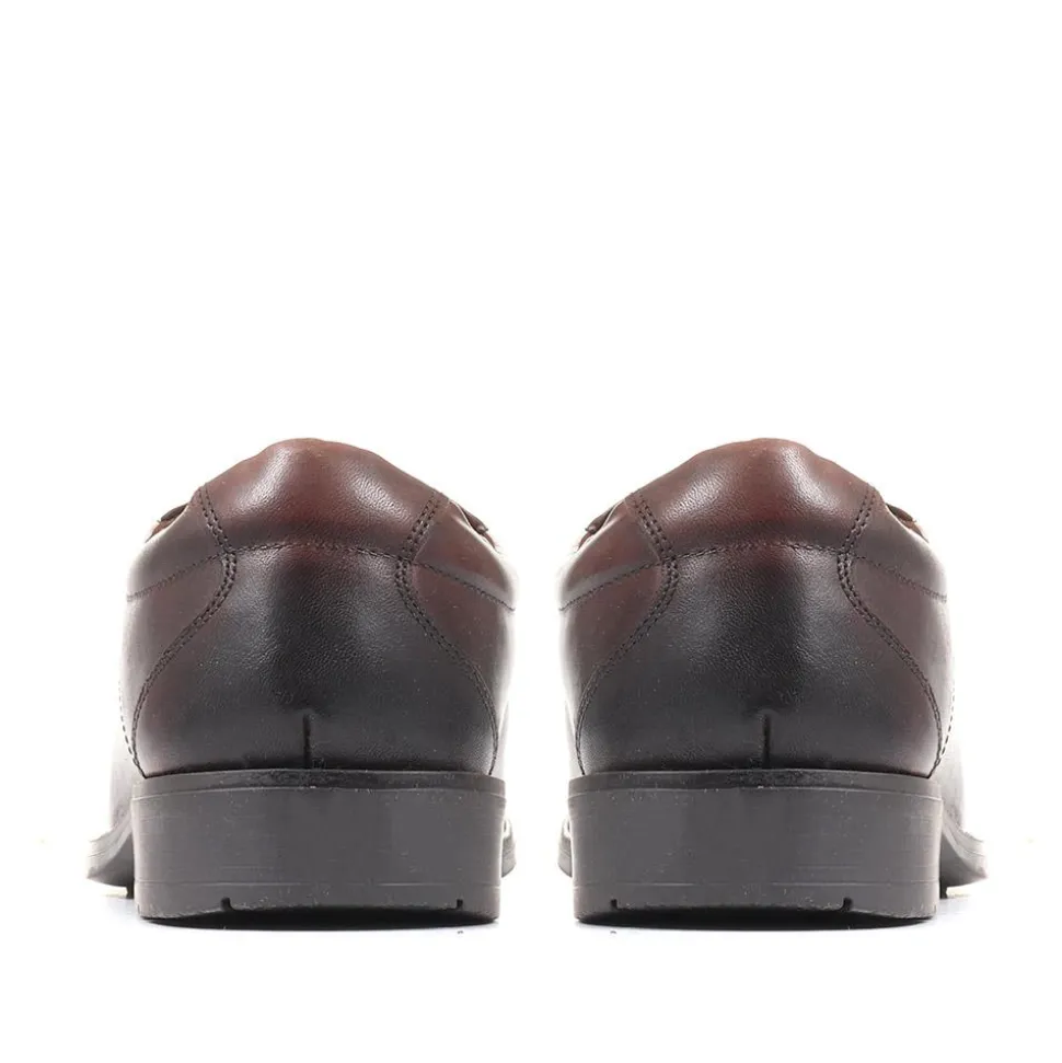 Smart Leather Slip On Shoes - Dark Brown