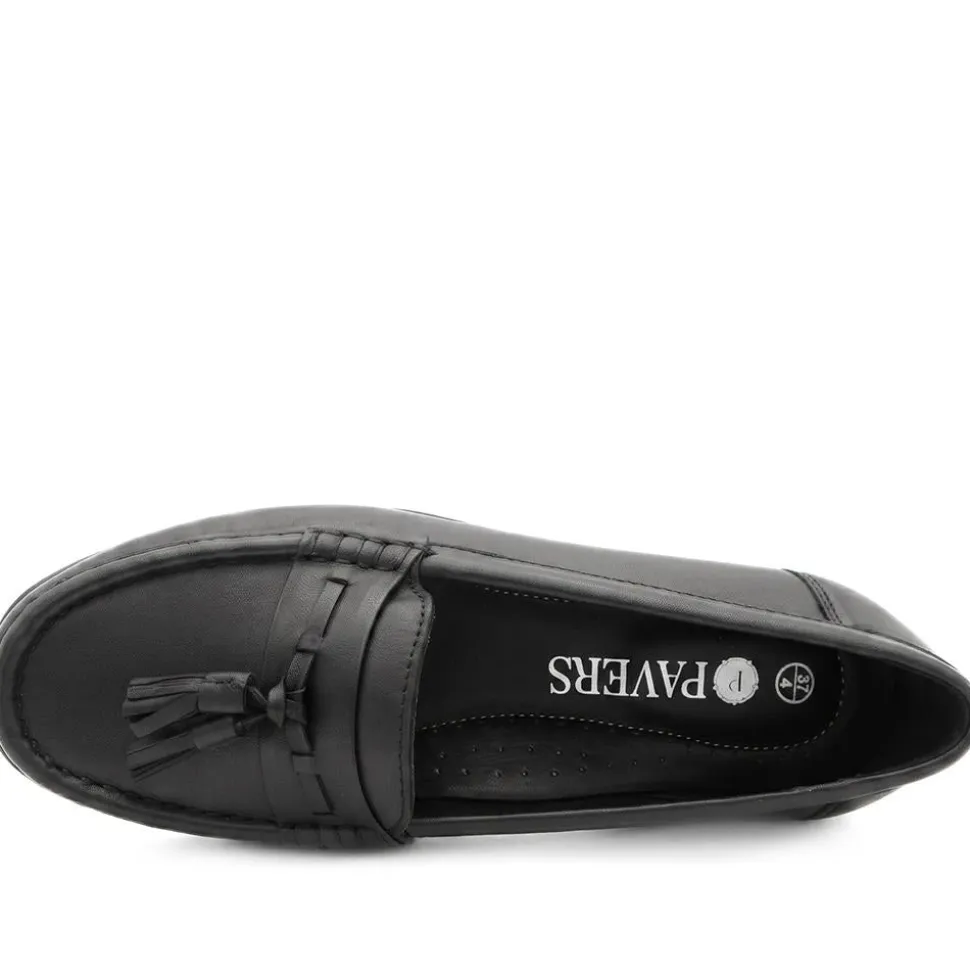 Smart Leather Tasselled Moccasins - Black