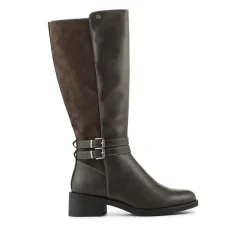 Smart Long Boots With Standard Calf Fitting - Khaki