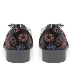 Smart Patent Loafers - Black Floral