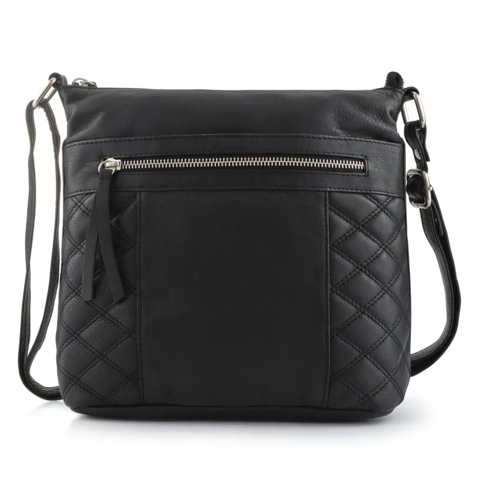 Smart Quilted Crossbody Bag - Black