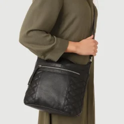 Smart Quilted Crossbody Bag - Black