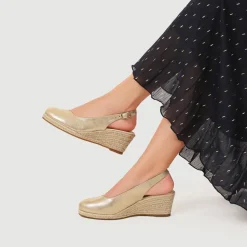 Smart Slingback Espadrilles - Gold