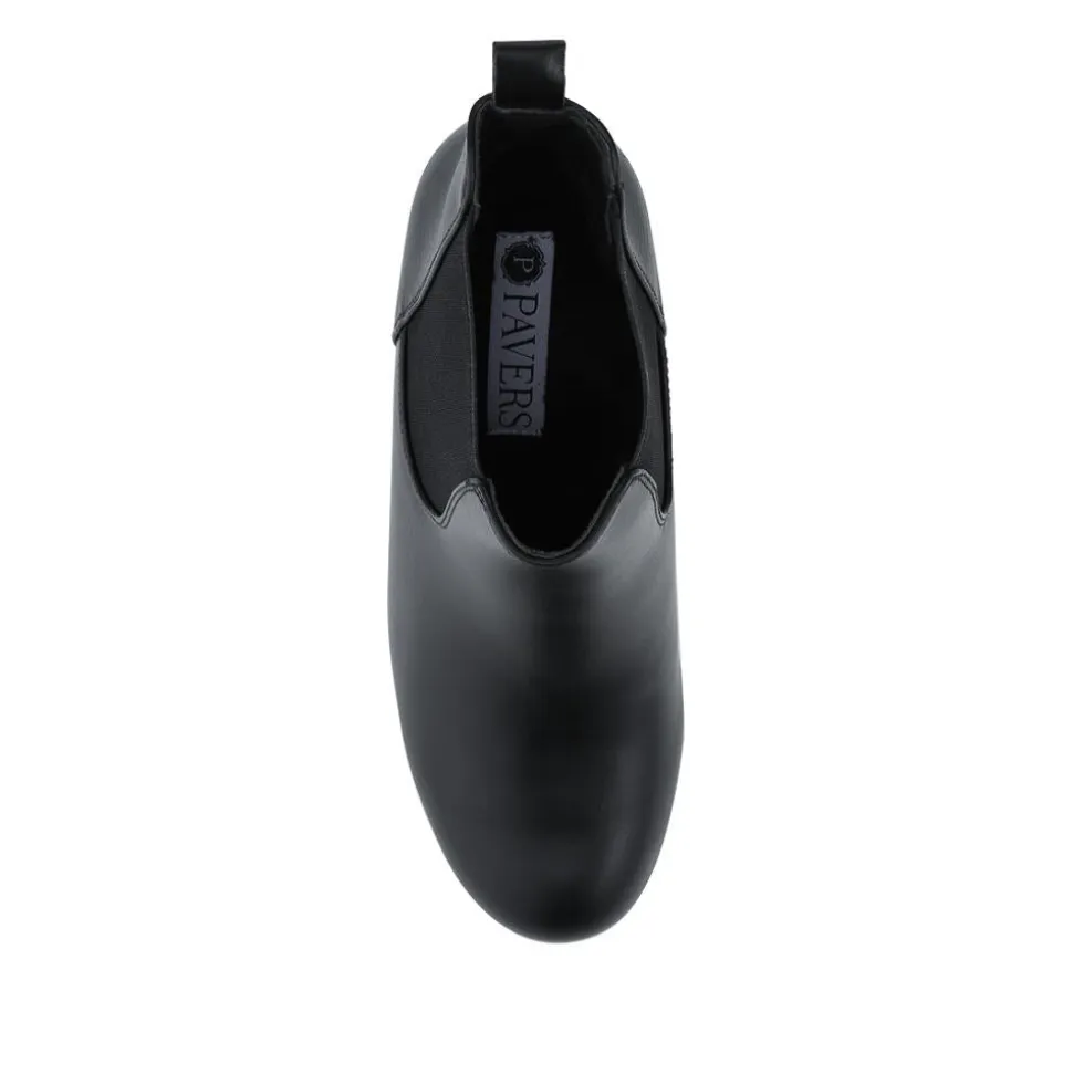 Smart Stiletto Heel Slip On Ankle Boots - Black