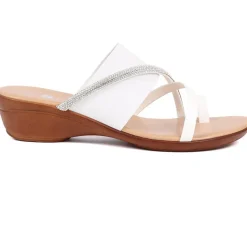 Smart Toe Post Sandals - White