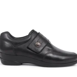 Smart Touch-Fasten Leather Shoes - Black