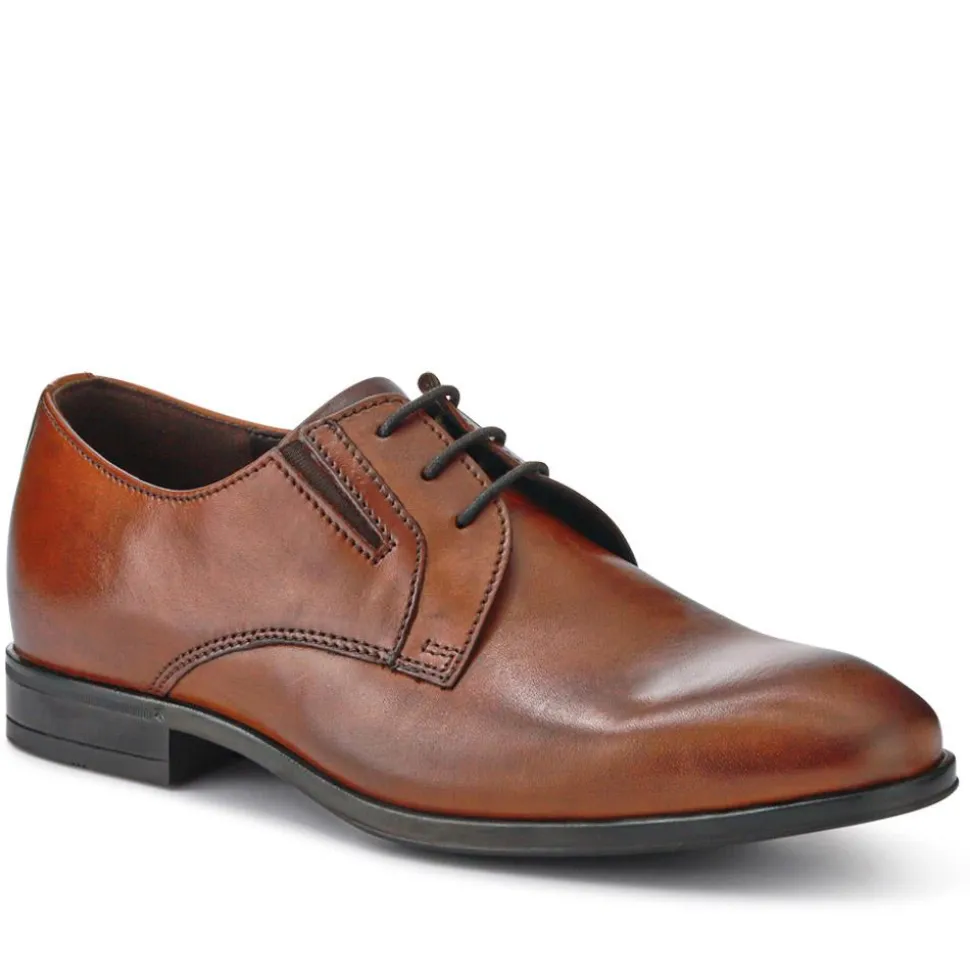 Smart Wide Fit Leather Lace-Up Shoes - Brown