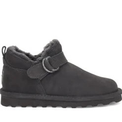 Soft Buckle-Detailed Ankle Boots - Grey