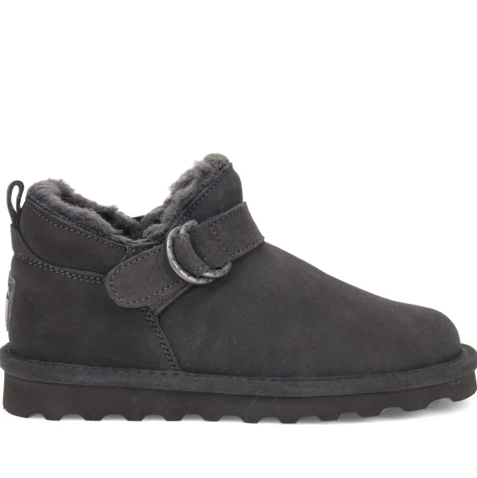 Soft Buckle-Detailed Ankle Boots - Grey