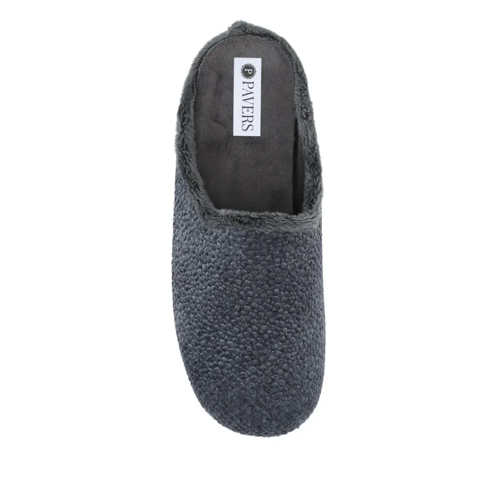 Soft Cushioning Mule Slippers With Grip Sole - Grey