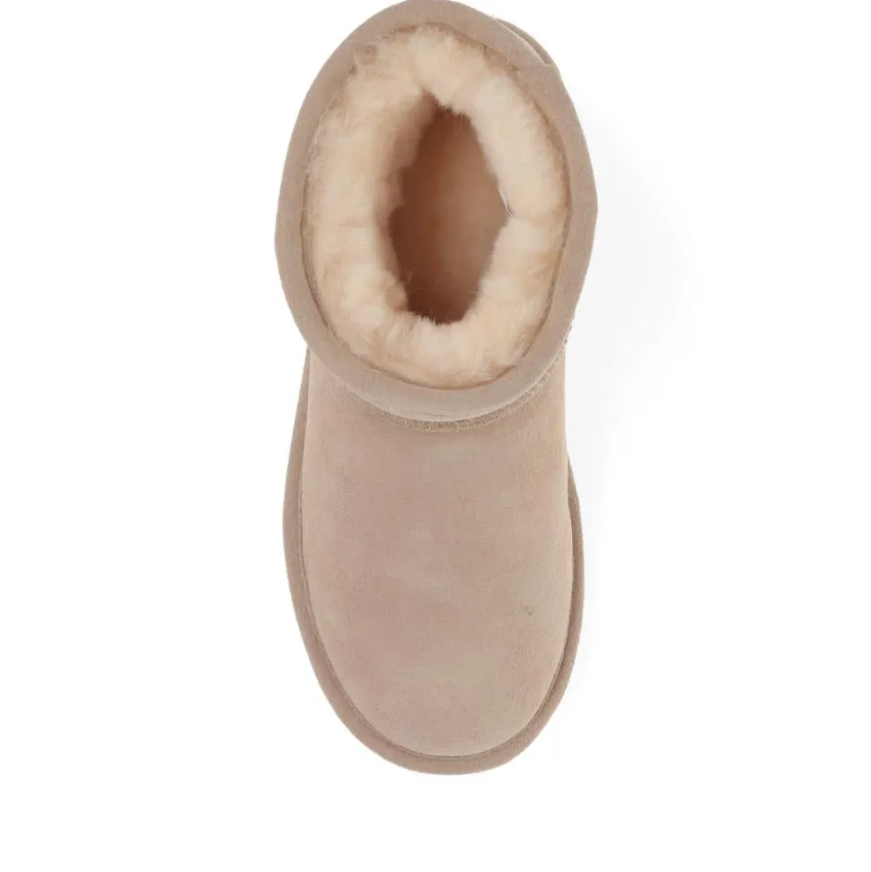 Soft, Faux-Fur-Lined Ankle Boots - Beige