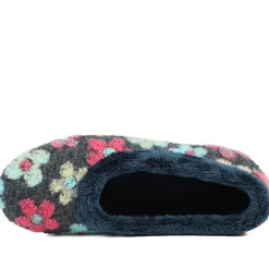 Soft Floral Full Slippers - Navy Multi