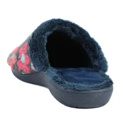Soft Floral Mule Slippers - Navy Multi